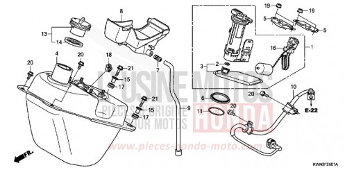 FUEL TANK (WW125EX2C/EX2D/EX2E/D) WW125EX2C de 2012